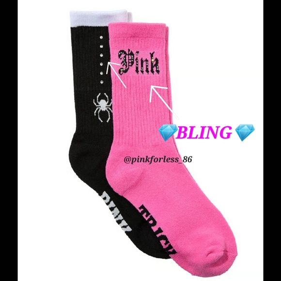 VS PINK CREW SOCKS HALLOWEEN BLING - Picture 1 of 7